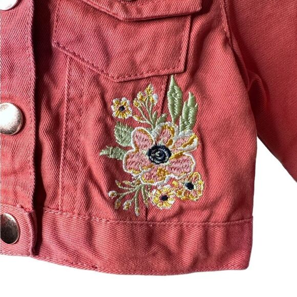 Little Lass Cropped Flower Embroided Jacket 18 Months - Picture 2 of 6